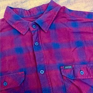 Men's Matix LA California Red And Blue Flannel Size: Medium